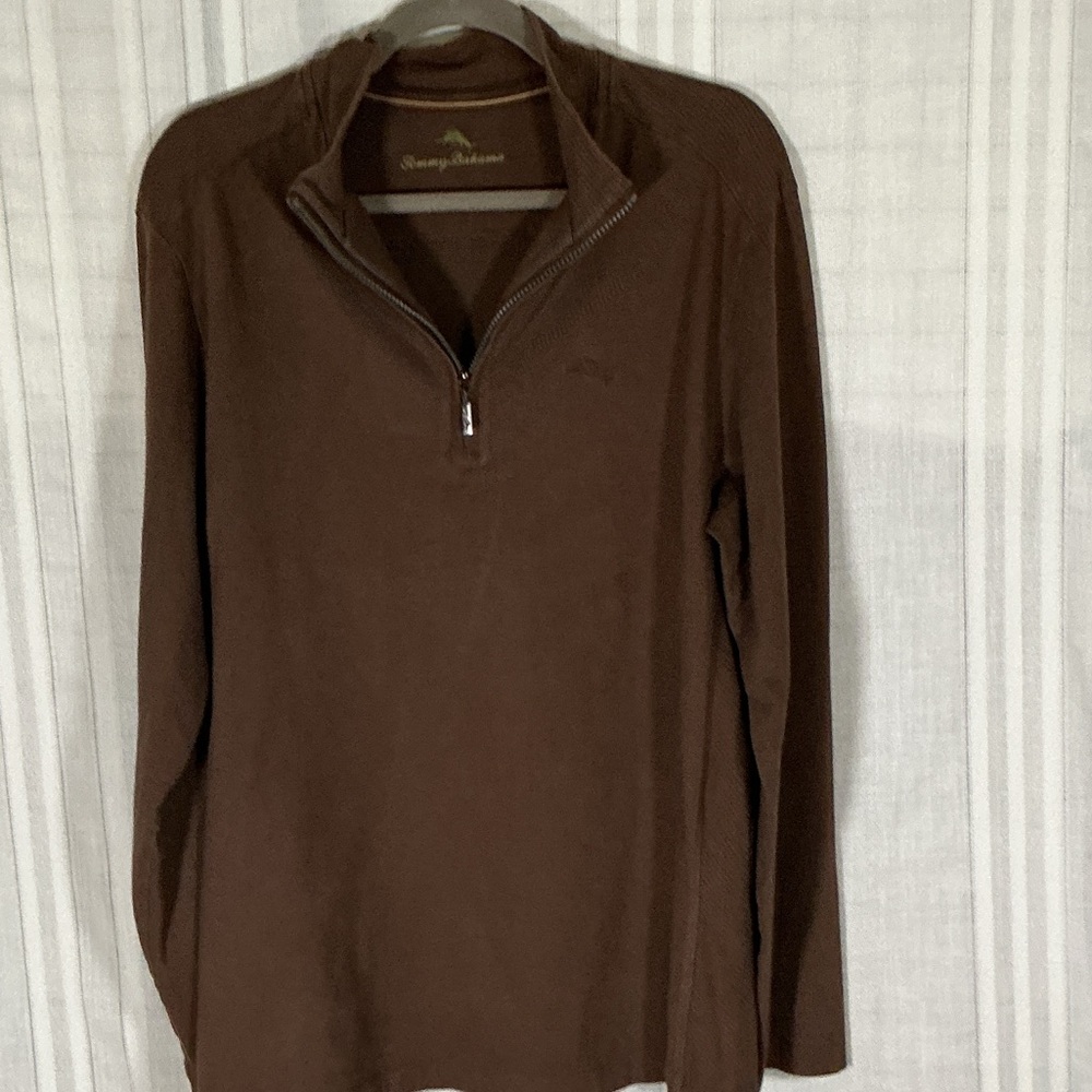 Tommy Bahama Brown Pullover with Green Embroidered Marlin